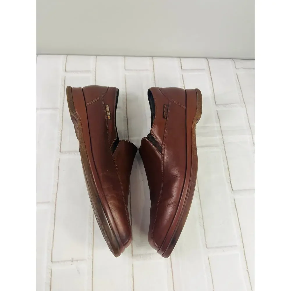 Mephisto men's brown leather dress shoes slip on sz 12